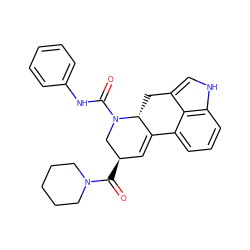 O=C([C@@H]1C=C2c3cccc4[nH]cc(c34)C[C@H]2N(C(=O)Nc2ccccc2)C1)N1CCCCC1 ZINC000072178493