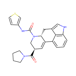 O=C([C@@H]1C=C2c3cccc4[nH]cc(c34)C[C@H]2N(C(=O)Nc2ccsc2)C1)N1CCCC1 ZINC000072178338