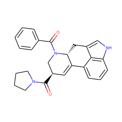 O=C([C@@H]1C=C2c3cccc4[nH]cc(c34)C[C@H]2N(C(=O)c2ccccc2)C1)N1CCCC1 ZINC000072177519