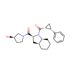 O=C([C@@H]1C[C@@H]2CCCC[C@@H]2N1C(=O)[C@@H]1C[C@@H]1c1ccccc1)N1CC[C@@H](O)C1 ZINC000026399620