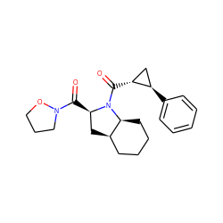 O=C([C@@H]1C[C@@H]2CCCC[C@@H]2N1C(=O)[C@@H]1C[C@H]1c1ccccc1)N1CCCO1 ZINC000013756508