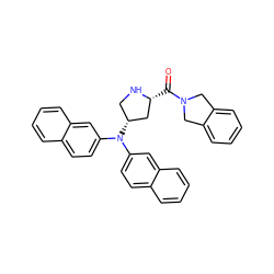 O=C([C@@H]1C[C@H](N(c2ccc3ccccc3c2)c2ccc3ccccc3c2)CN1)N1Cc2ccccc2C1 ZINC000040845554