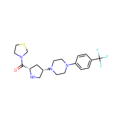 O=C([C@@H]1C[C@H](N2CCN(c3ccc(C(F)(F)F)cc3)CC2)CN1)N1CCSC1 ZINC000028889060