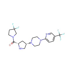 O=C([C@@H]1C[C@H](N2CCN(c3ccc(C(F)(F)F)cn3)CC2)CN1)N1CCC(F)(F)C1 ZINC000040897657