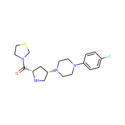 O=C([C@@H]1C[C@H](N2CCN(c3ccc(F)cc3)CC2)CN1)N1CCSC1 ZINC000028889020