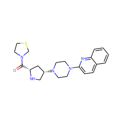 O=C([C@@H]1C[C@H](N2CCN(c3ccc4ccccc4n3)CC2)CN1)N1CCSC1 ZINC000084687926