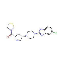 O=C([C@@H]1C[C@H](N2CCN(c3nc4cc(Cl)ccc4[nH]3)CC2)CN1)N1CCSC1 ZINC000084687266