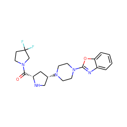 O=C([C@@H]1C[C@H](N2CCN(c3nc4ccccc4o3)CC2)CN1)N1CCC(F)(F)C1 ZINC000040914914