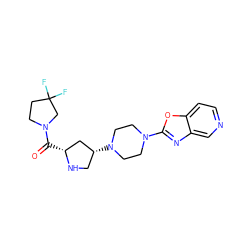 O=C([C@@H]1C[C@H](N2CCN(c3nc4cnccc4o3)CC2)CN1)N1CCC(F)(F)C1 ZINC000034629859