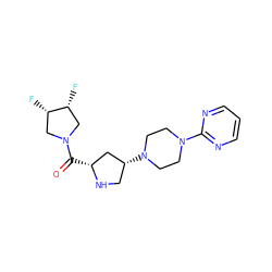 O=C([C@@H]1C[C@H](N2CCN(c3ncccn3)CC2)CN1)N1C[C@H](F)[C@H](F)C1 ZINC000040402145