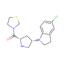 O=C([C@@H]1C[C@H](N2CCc3cc(Cl)ccc32)CN1)N1CCSC1 ZINC000028640521