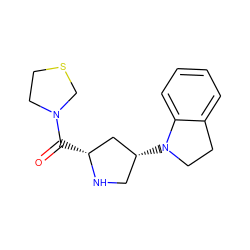 O=C([C@@H]1C[C@H](N2CCc3ccccc32)CN1)N1CCSC1 ZINC000028642572