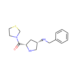 O=C([C@@H]1C[C@H](NCc2ccccc2)CN1)N1CCSC1 ZINC000028641928