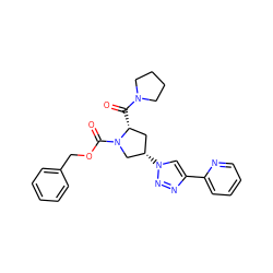 O=C([C@@H]1C[C@H](n2cc(-c3ccccn3)nn2)CN1C(=O)OCc1ccccc1)N1CCCC1 ZINC000095575094