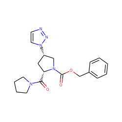 O=C([C@@H]1C[C@H](n2ccnn2)CN1C(=O)OCc1ccccc1)N1CCCC1 ZINC000095573302