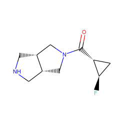 O=C([C@@H]1C[C@H]1F)N1C[C@@H]2CNC[C@@H]2C1 ZINC000096273360