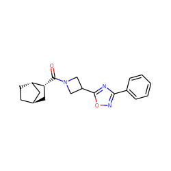 O=C([C@@H]1C[C@H]2CC[C@H]1C2)N1CC(c2nc(-c3ccccc3)no2)C1 ZINC000101540315