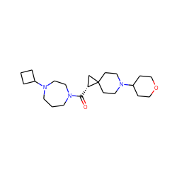 O=C([C@@H]1CC12CCN(C1CCOCC1)CC2)N1CCCN(C2CCC2)CC1 ZINC000103244092