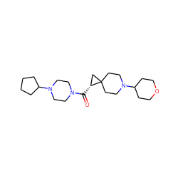 O=C([C@@H]1CC12CCN(C1CCOCC1)CC2)N1CCN(C2CCCC2)CC1 ZINC000043202371