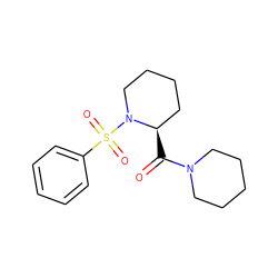 O=C([C@@H]1CCCCN1S(=O)(=O)c1ccccc1)N1CCCCC1 ZINC000003187484