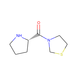 O=C([C@@H]1CCCN1)N1CCSC1 ZINC000028640775