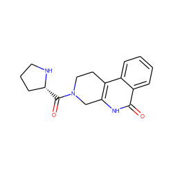 O=C([C@@H]1CCCN1)N1CCc2c([nH]c(=O)c3ccccc23)C1 ZINC000013536383