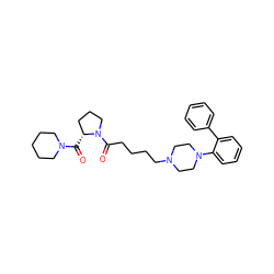 O=C([C@@H]1CCCN1C(=O)CCCCN1CCN(c2ccccc2-c2ccccc2)CC1)N1CCCCC1 ZINC000299857443