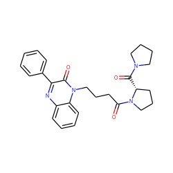 O=C([C@@H]1CCCN1C(=O)CCCn1c(=O)c(-c2ccccc2)nc2ccccc21)N1CCCC1 ZINC000040860460