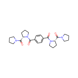 O=C([C@@H]1CCCN1C(=O)c1ccc(C(=O)N2CCC[C@H]2C(=O)N2CCCC2)cc1)N1CCCC1 ZINC000013491613