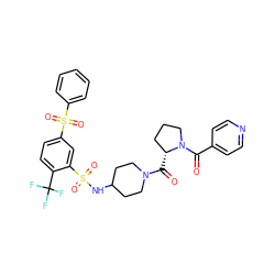 O=C([C@@H]1CCCN1C(=O)c1ccncc1)N1CCC(NS(=O)(=O)c2cc(S(=O)(=O)c3ccccc3)ccc2C(F)(F)F)CC1 ZINC000049841323