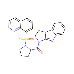 O=C([C@@H]1CCCN1S(=O)(=O)c1cccc2cccnc12)N1CCn2c1nc1ccccc12 ZINC000006577528