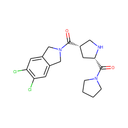 O=C([C@@H]1CN[C@H](C(=O)N2CCCC2)C1)N1Cc2cc(Cl)c(Cl)cc2C1 ZINC000014949302