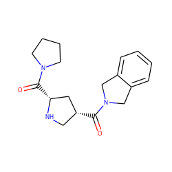 O=C([C@@H]1CN[C@H](C(=O)N2CCCC2)C1)N1Cc2ccccc2C1 ZINC000014949287