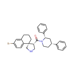 O=C([C@@H]1CNC[C@]12CCCc1cc(Br)ccc12)N1CC[C@@H](c2ccccc2)C[C@H]1c1ccccc1 ZINC000073221376