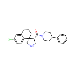 O=C([C@@H]1CNC[C@]12CCCc1cc(Cl)ccc12)N1CCC(c2ccccc2)CC1 ZINC000146565581