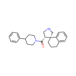 O=C([C@@H]1CNC[C@]12CCCc1ccccc12)N1CCC(c2ccccc2)CC1 ZINC000073219497