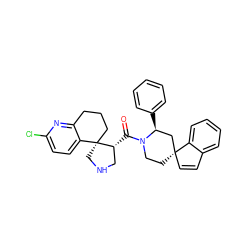 O=C([C@@H]1CNC[C@]12CCCc1nc(Cl)ccc12)N1CC[C@]2(C=Cc3ccccc32)C[C@@H]1c1ccccc1 ZINC000167117868