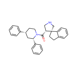 O=C([C@@H]1CNC[C@]12CCc1ccccc12)N1CC[C@@H](c2ccccc2)C[C@H]1c1ccccc1 ZINC000146191724