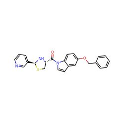 O=C([C@@H]1CS[C@@H](c2cccnc2)N1)n1ccc2cc(OCc3ccccc3)ccc21 ZINC000013737437