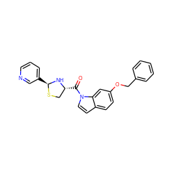 O=C([C@@H]1CS[C@@H](c2cccnc2)N1)n1ccc2ccc(OCc3ccccc3)cc21 ZINC000013737439