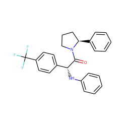 O=C([C@H](Nc1ccccc1)c1ccc(C(F)(F)F)cc1)N1CCC[C@H]1c1ccccc1 ZINC000095601827