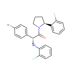 O=C([C@H](Nc1ccccc1F)c1ccc(Br)cc1)N1CCC[C@H]1c1ccccc1F ZINC000095601065