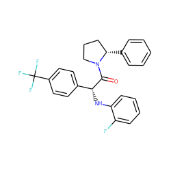 O=C([C@H](Nc1ccccc1F)c1ccc(C(F)(F)F)cc1)N1CCC[C@@H]1c1ccccc1 ZINC000095602897