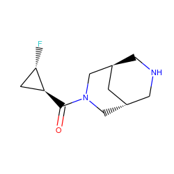 O=C([C@H]1C[C@@H]1F)N1C[C@H]2CNC[C@@H](C2)C1 ZINC000101688920