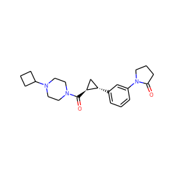 O=C([C@H]1C[C@@H]1c1cccc(N2CCCC2=O)c1)N1CCN(C2CCC2)CC1 ZINC000113831715