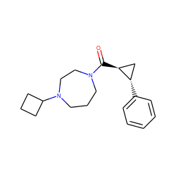 O=C([C@H]1C[C@@H]1c1ccccc1)N1CCCN(C2CCC2)CC1 ZINC000113831646