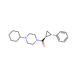 O=C([C@H]1C[C@@H]1c1ccccc1)N1CCN(C2CCCCC2)CC1 ZINC000113838670