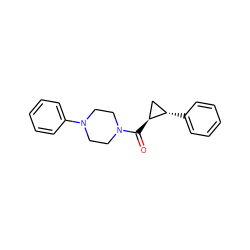 O=C([C@H]1C[C@@H]1c1ccccc1)N1CCN(c2ccccc2)CC1 ZINC000001745049