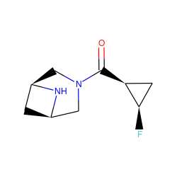 O=C([C@H]1C[C@H]1F)N1C[C@@H]2C[C@H](C1)N2 ZINC000117689799