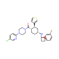 O=C([C@H]1CC[C@@H](NC2(c3cccc(Br)c3)CCC2)C[C@@H]1c1ccsc1)N1CCN(c2ccc(Cl)cn2)CC1 ZINC000073240634